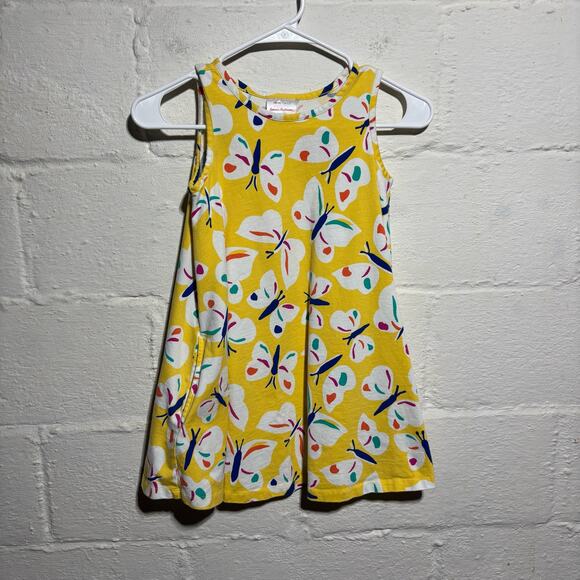 Hanna Andersson Yellow Butterfly Easy Swing Dress - Size 6-7 - Picture 1 of 6